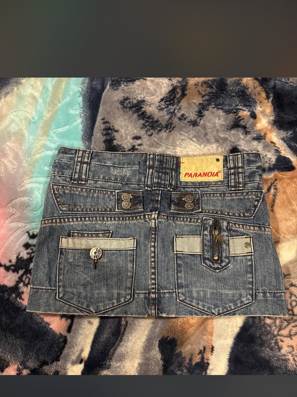 Paran Denim Mini Skirt in Medium Blue